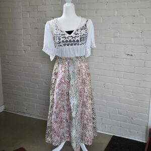 Patchwork Floral Maxi Skirt┃Handmade┃Bohemian, Fairycore, Cottagecore, Artsy